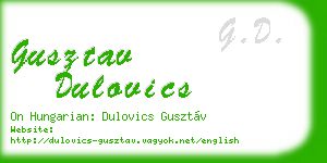 gusztav dulovics business card