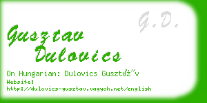 gusztav dulovics business card